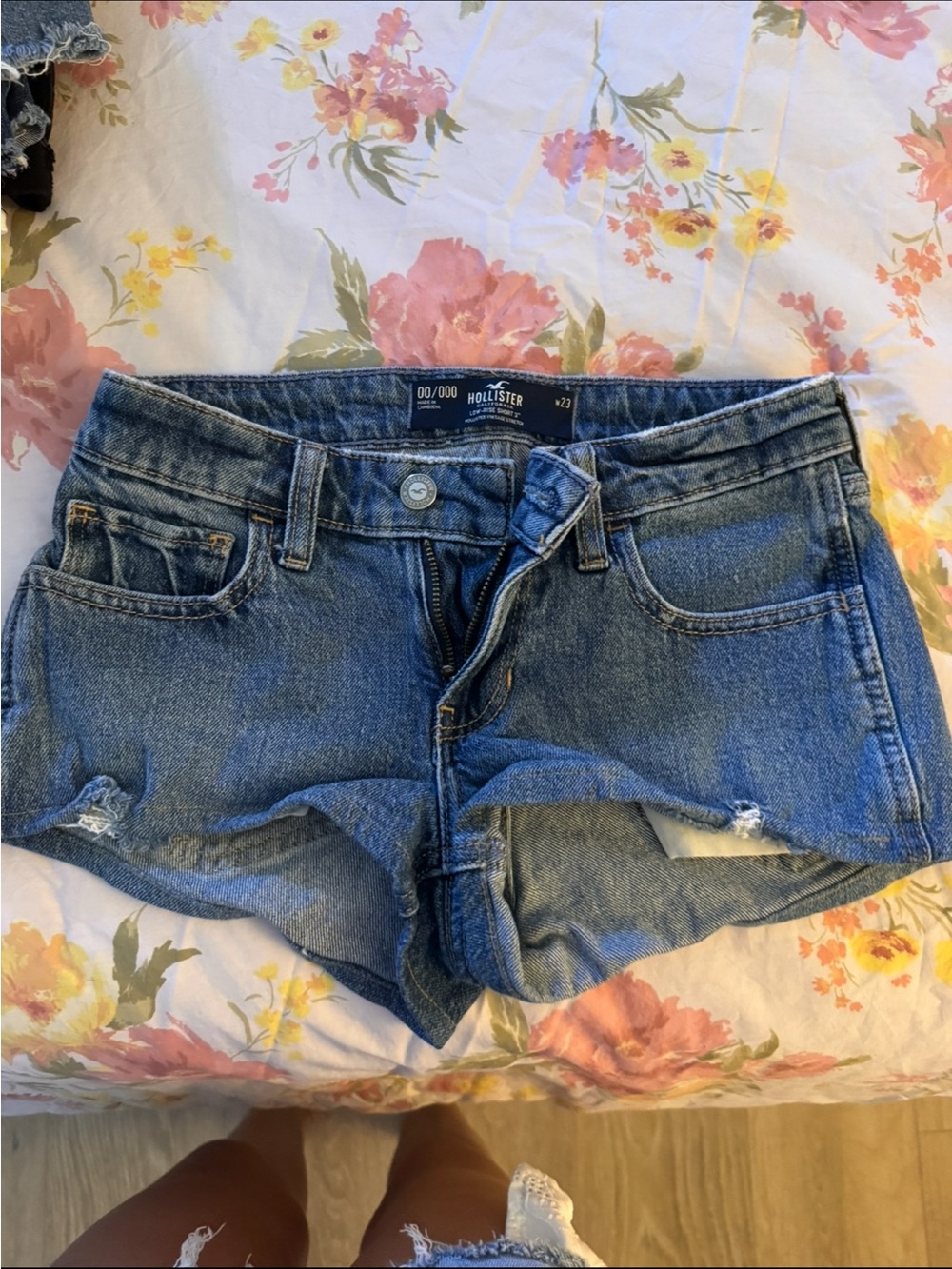 Hollister Washed Blue Denim Cutoff Shorts